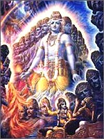 Sri Krishnar and His Bhagavad Gita being exaplined to Arjuna