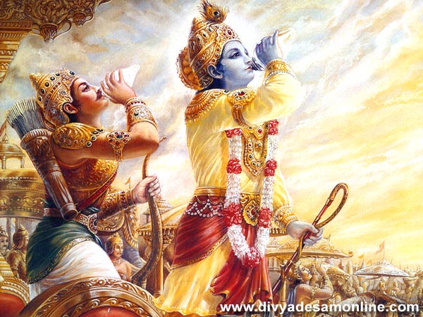 Sri Krishnar and Arjunan in Kurukshetra