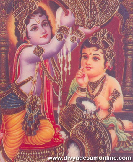 Sri Krishnar and Sri Balaramar eating butter