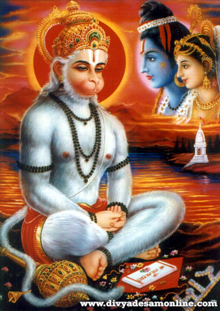 Hanuman performing Dhyanam