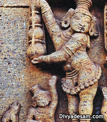 Sri Krishnar stealing butter along with His friends