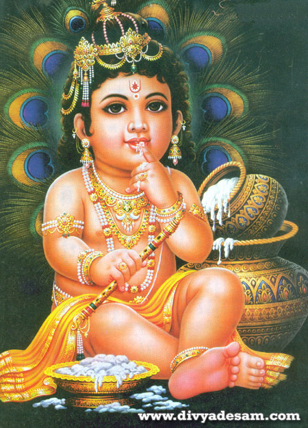 Sri Krishna eating butter