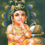 Sri Krishna eating butter