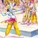 Sri Rama breaking the Bow to marry Sita